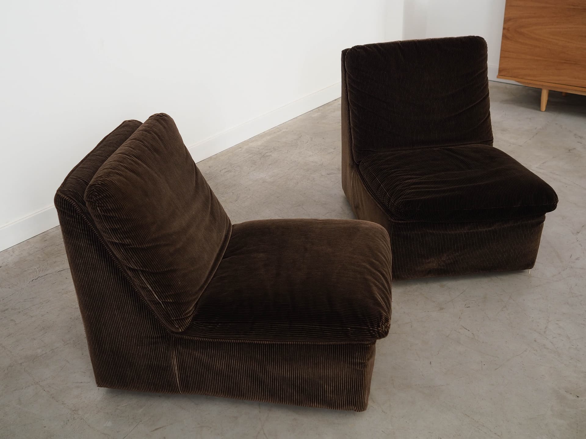 Sofa modułowa, welur brązowy, drewno, metal, Busnelli, Włochy, lata 70. - 325225