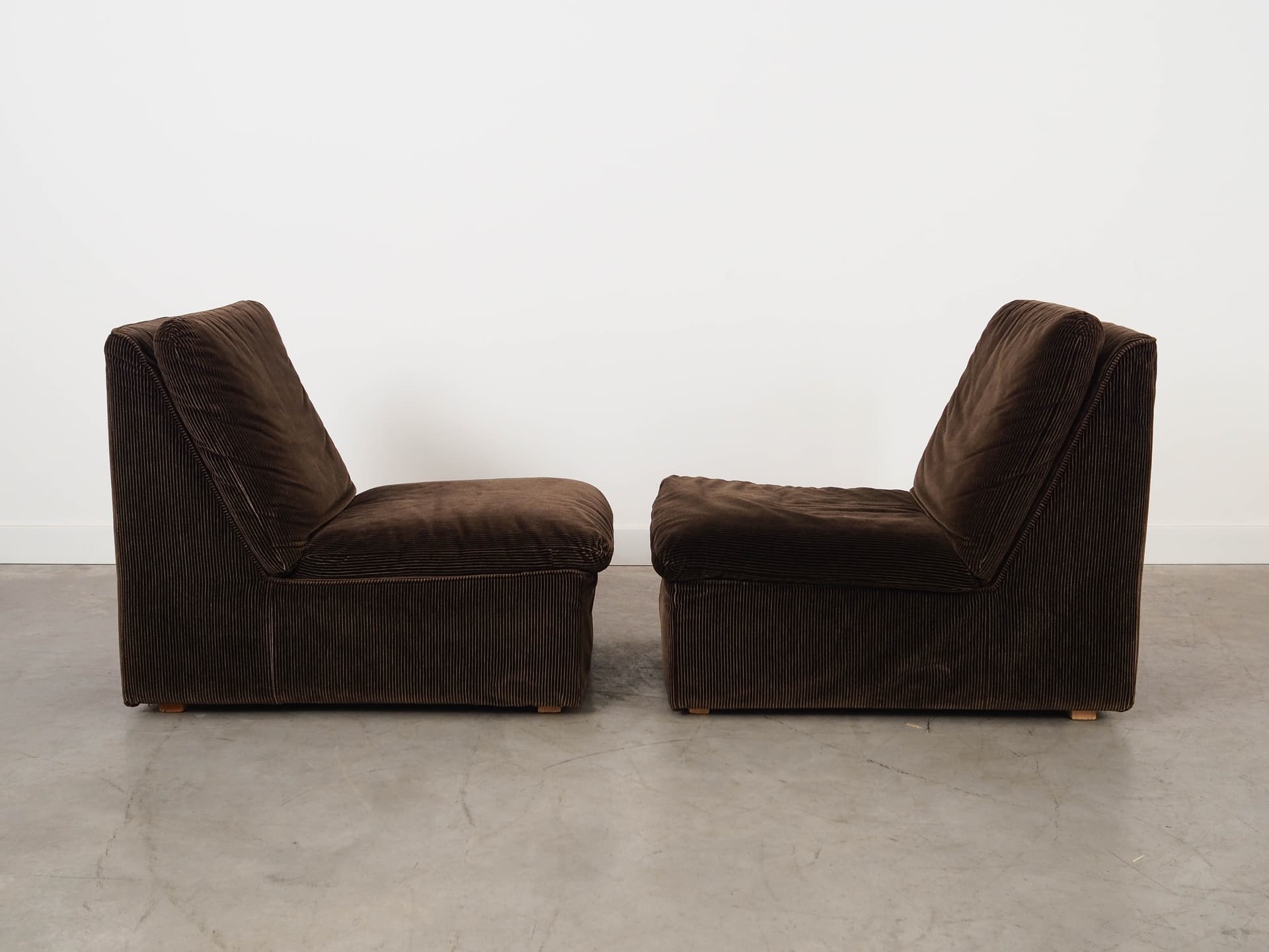 Sofa modułowa, welur brązowy, drewno, metal, Busnelli, Włochy, lata 70. - 325226