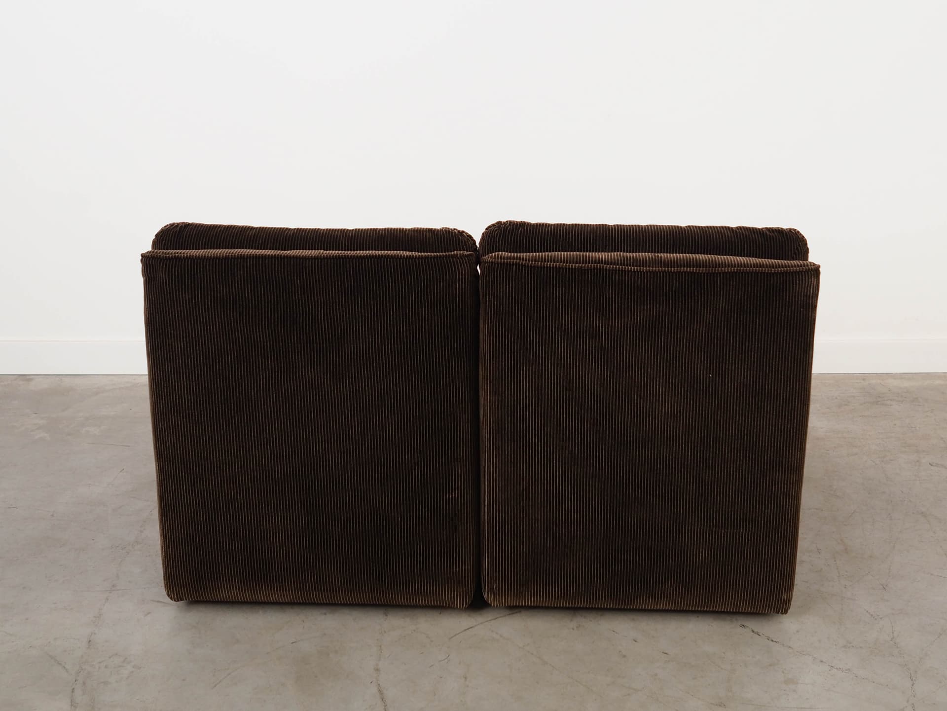 Sofa modułowa, welur brązowy, drewno, metal, Busnelli, Włochy, lata 70. - 325227