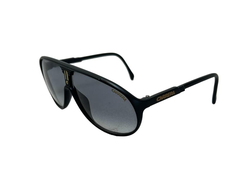 Okulary przeciwsłoneczne Carrera Porsche Design, plastik czarny, złote akcenty, lata 80.