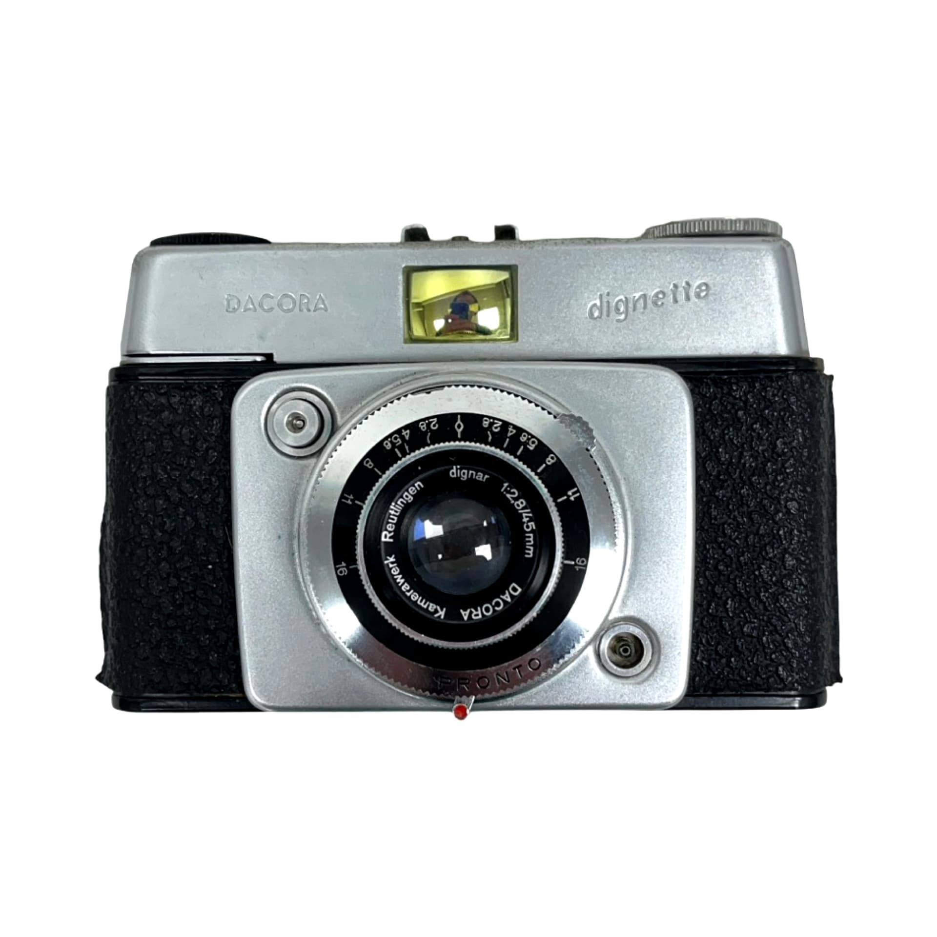 Camera Dacora Dignette, silver metal, black leather, Germany, 1950s - 325332