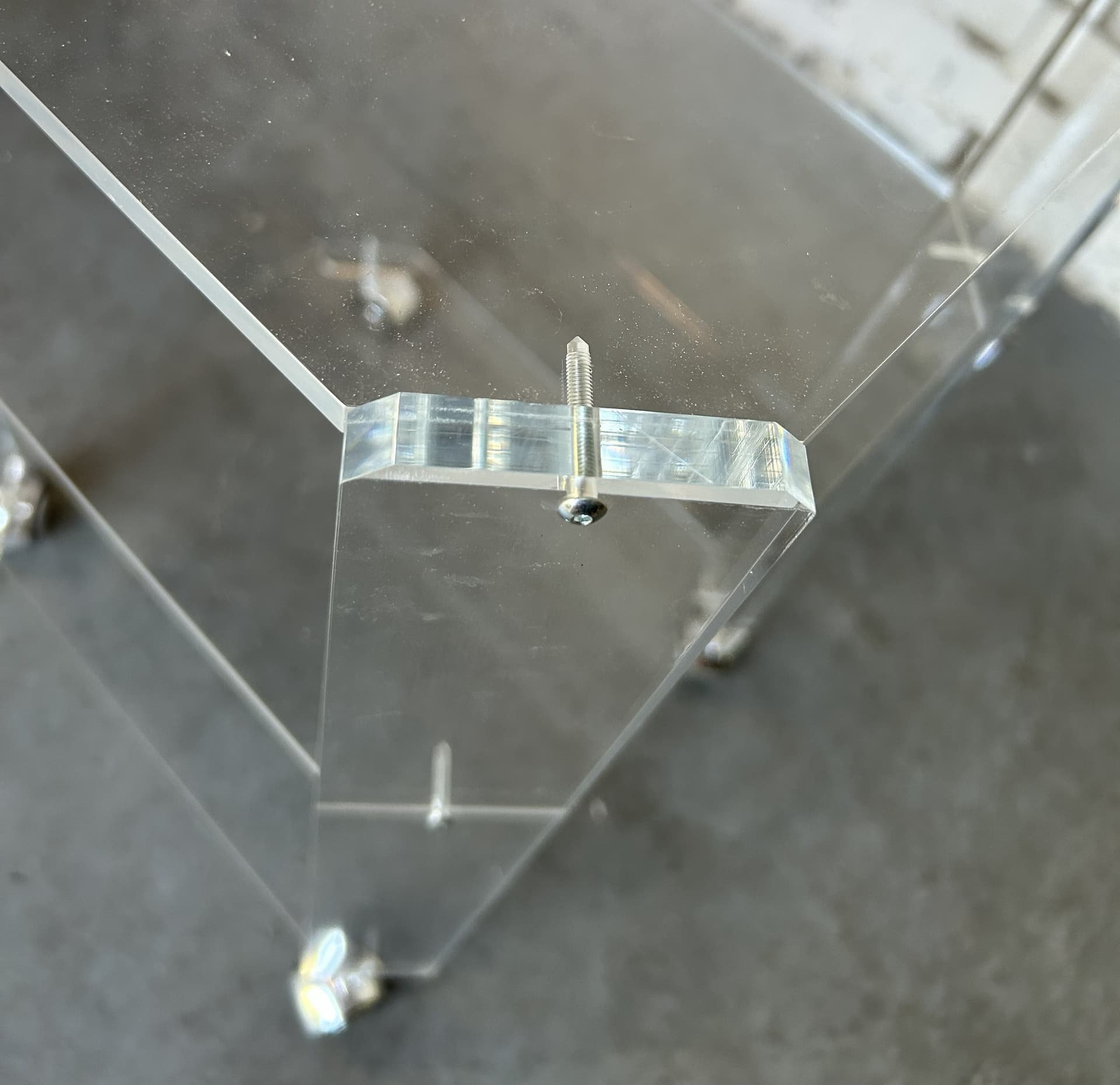 Regał Space Age, akryl transparentny, metal chrom, lata 70. - 325317