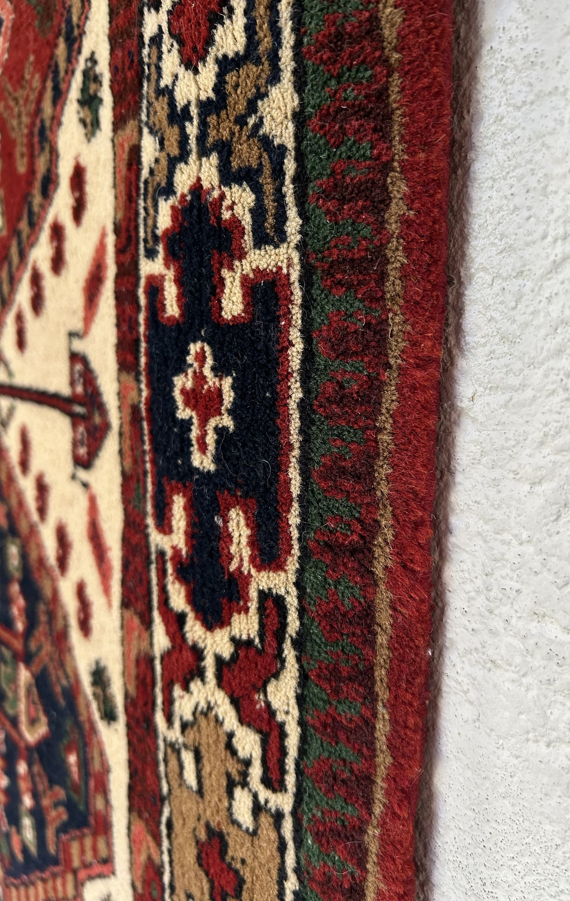 Persian rug 140x71 cm, red cream black green brown, wool, 1970s. - 325326