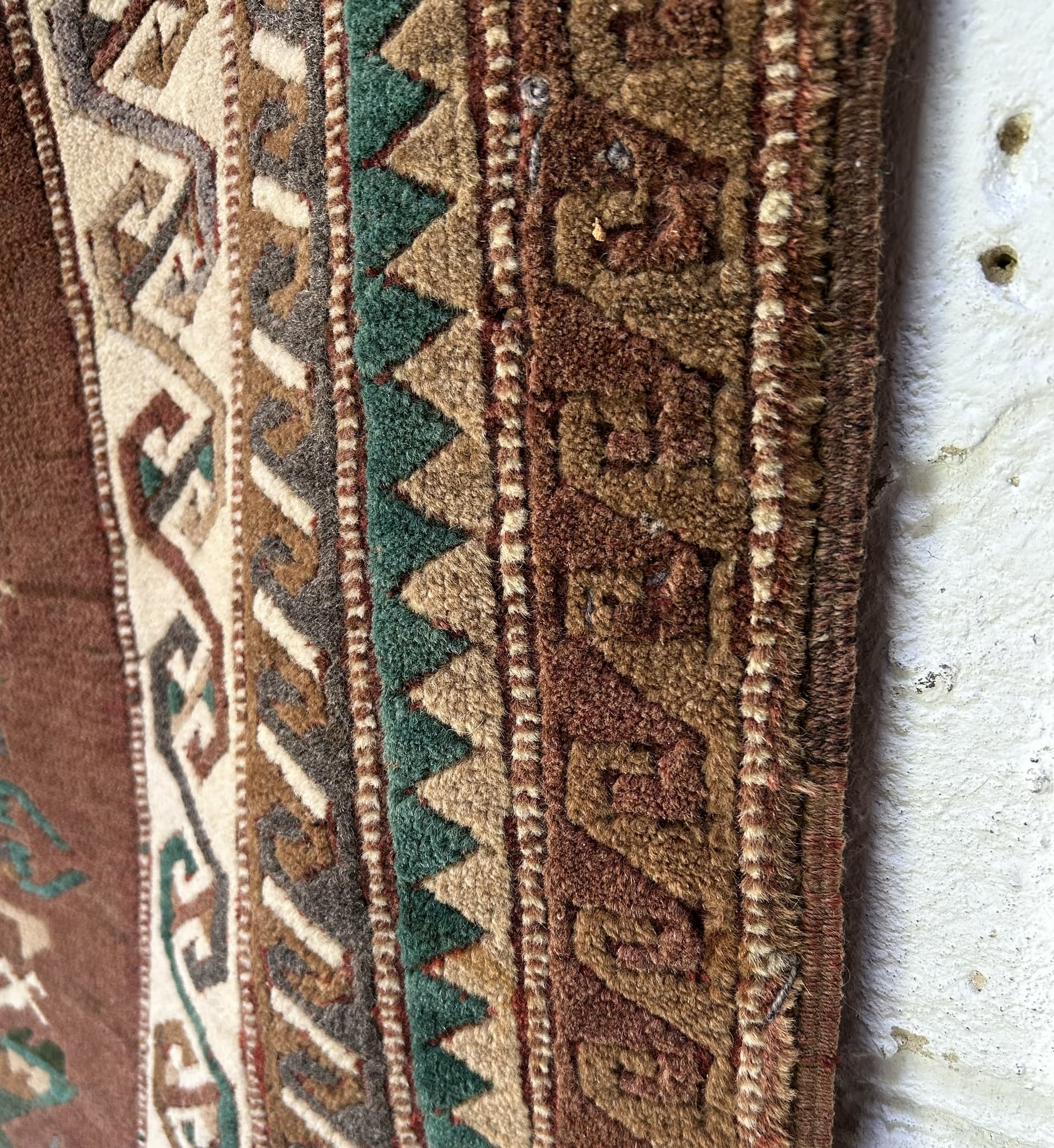 Rug Anatolian 170x250 cm, brown green, wool, Turkey - 325342