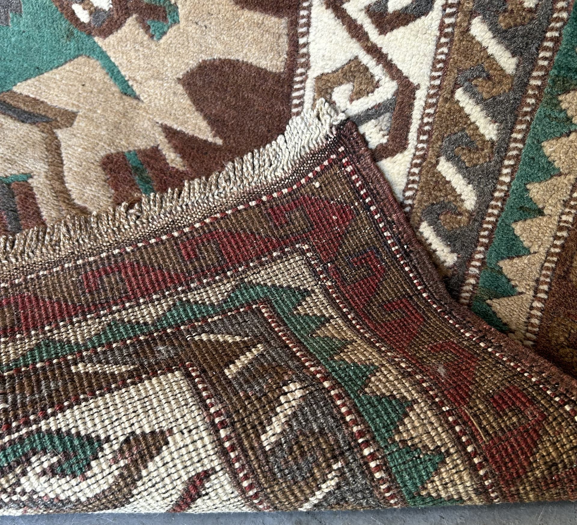 Rug Anatolian 170x250 cm, brown green, wool, Turkey - 325343