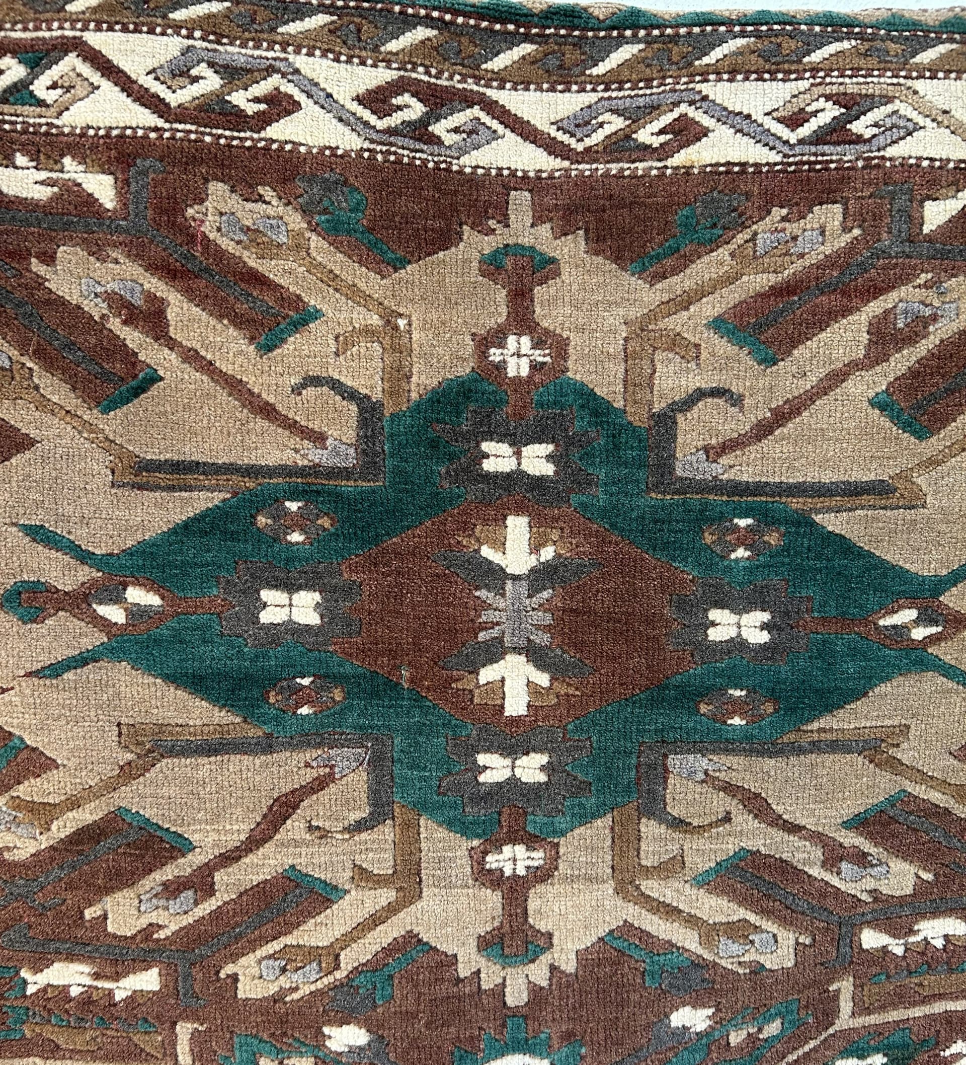 Rug Anatolian 170x250 cm, brown green, wool, Turkey - 325347