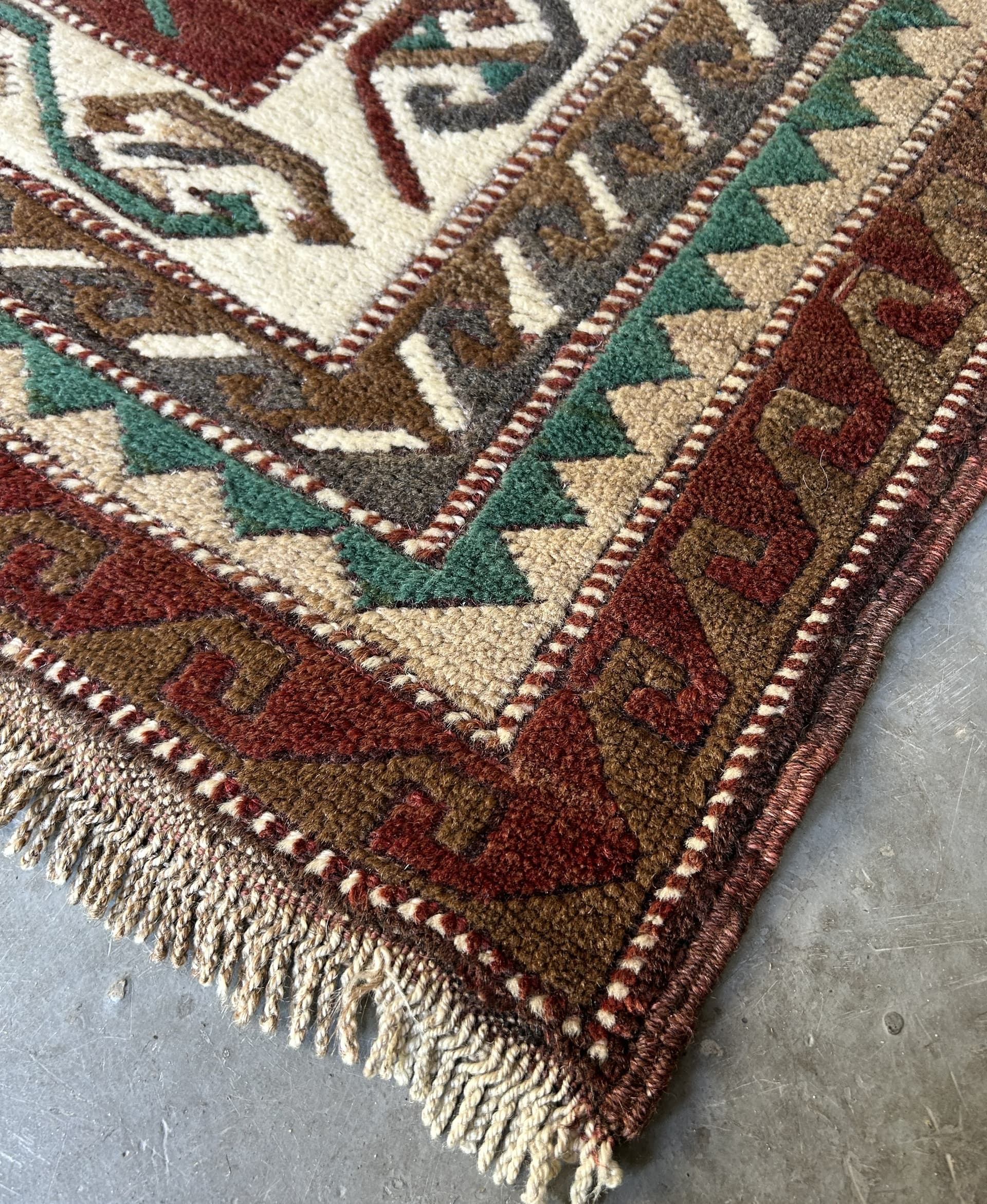 Rug Anatolian 170x250 cm, brown green, wool, Turkey - 325345