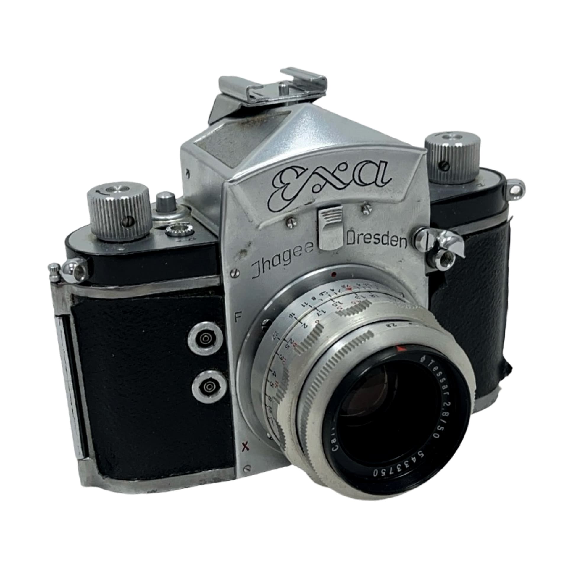 Camera Exa, silver black, metal leather, Germany, 1950s - 325362