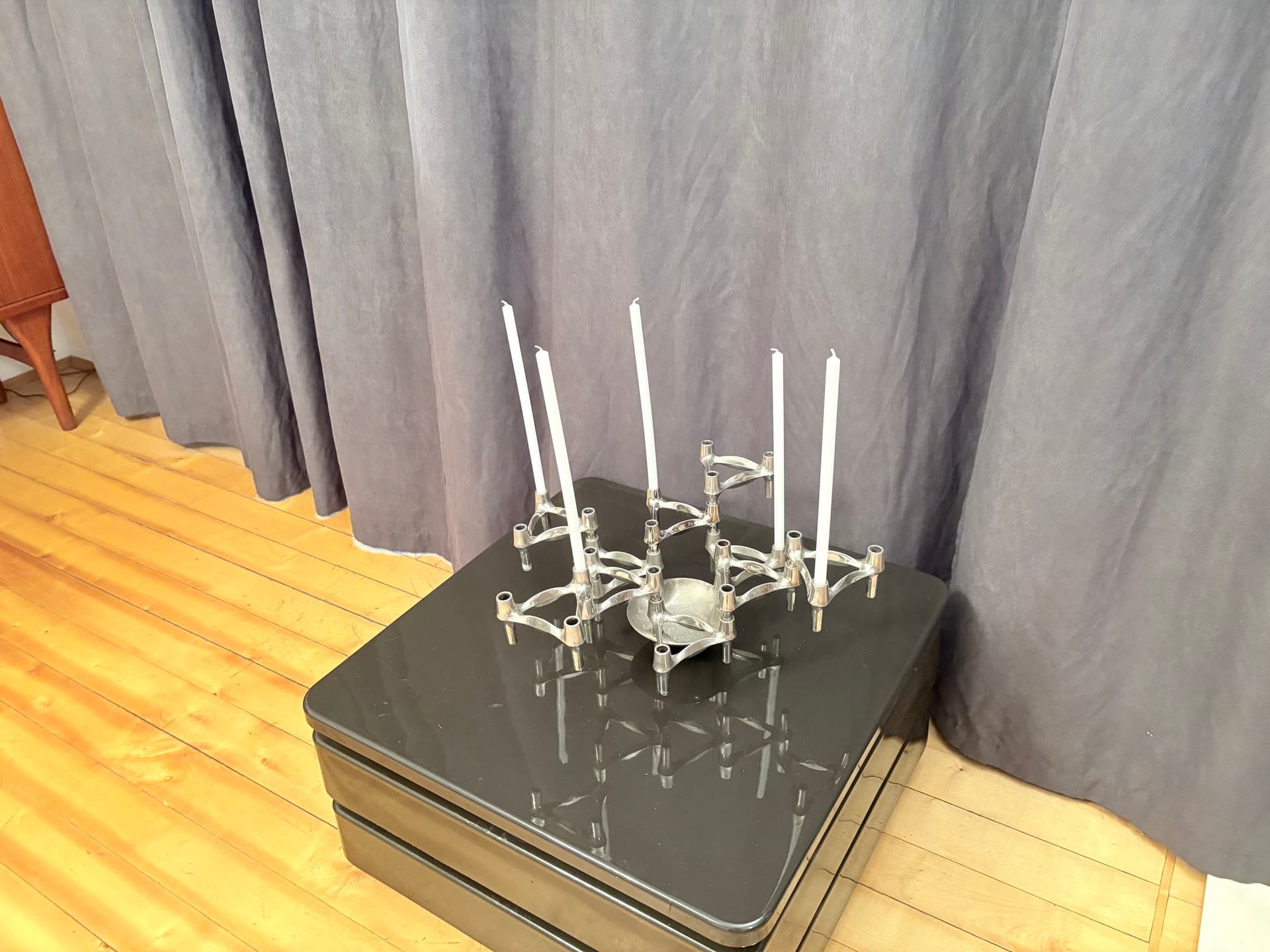 Set of Eleven Modular Candleholders, silver chrome, Germany, 1960s. - 325382