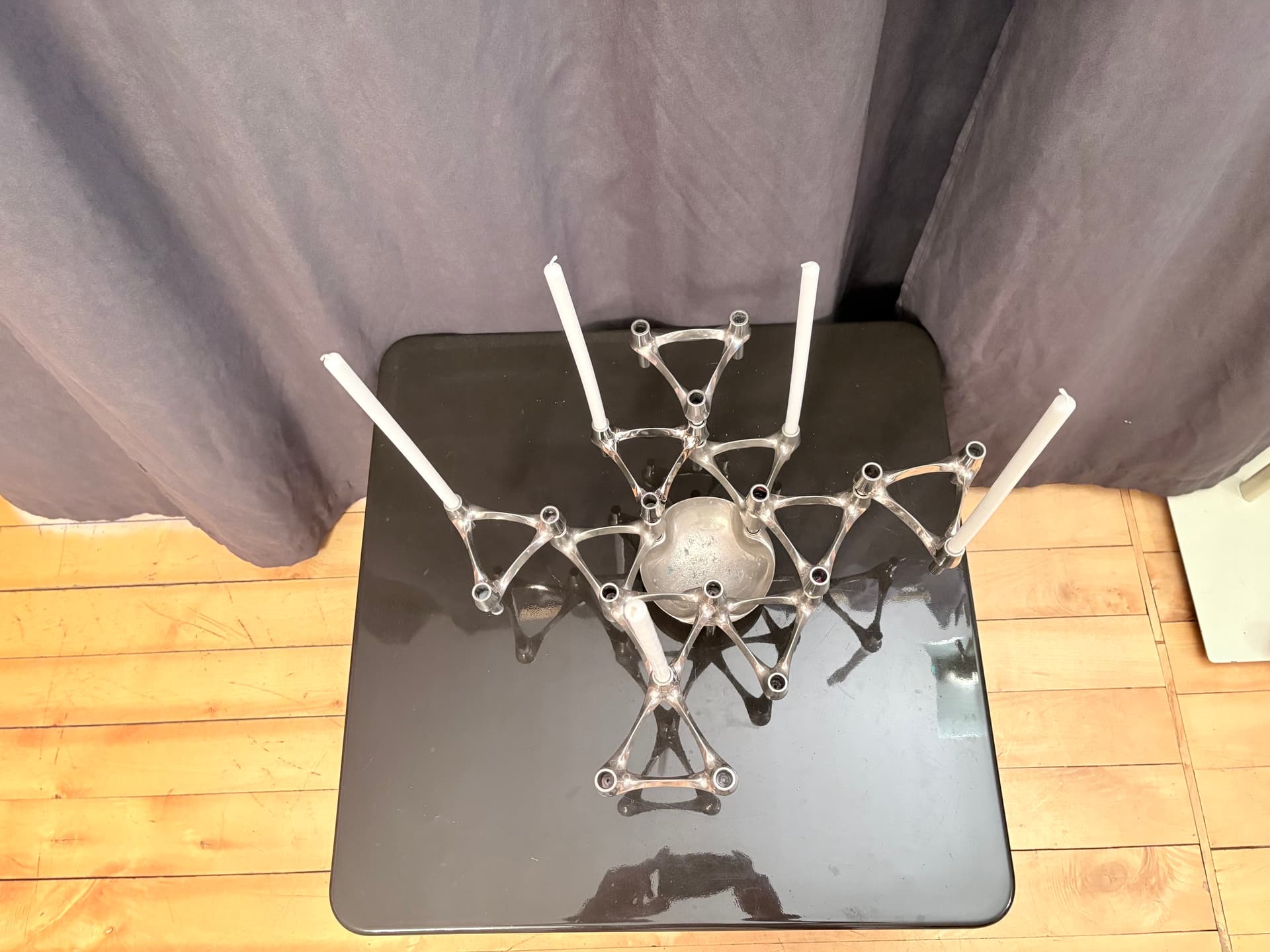 Set of Eleven Modular Candleholders, silver chrome, Germany, 1960s. - 325381