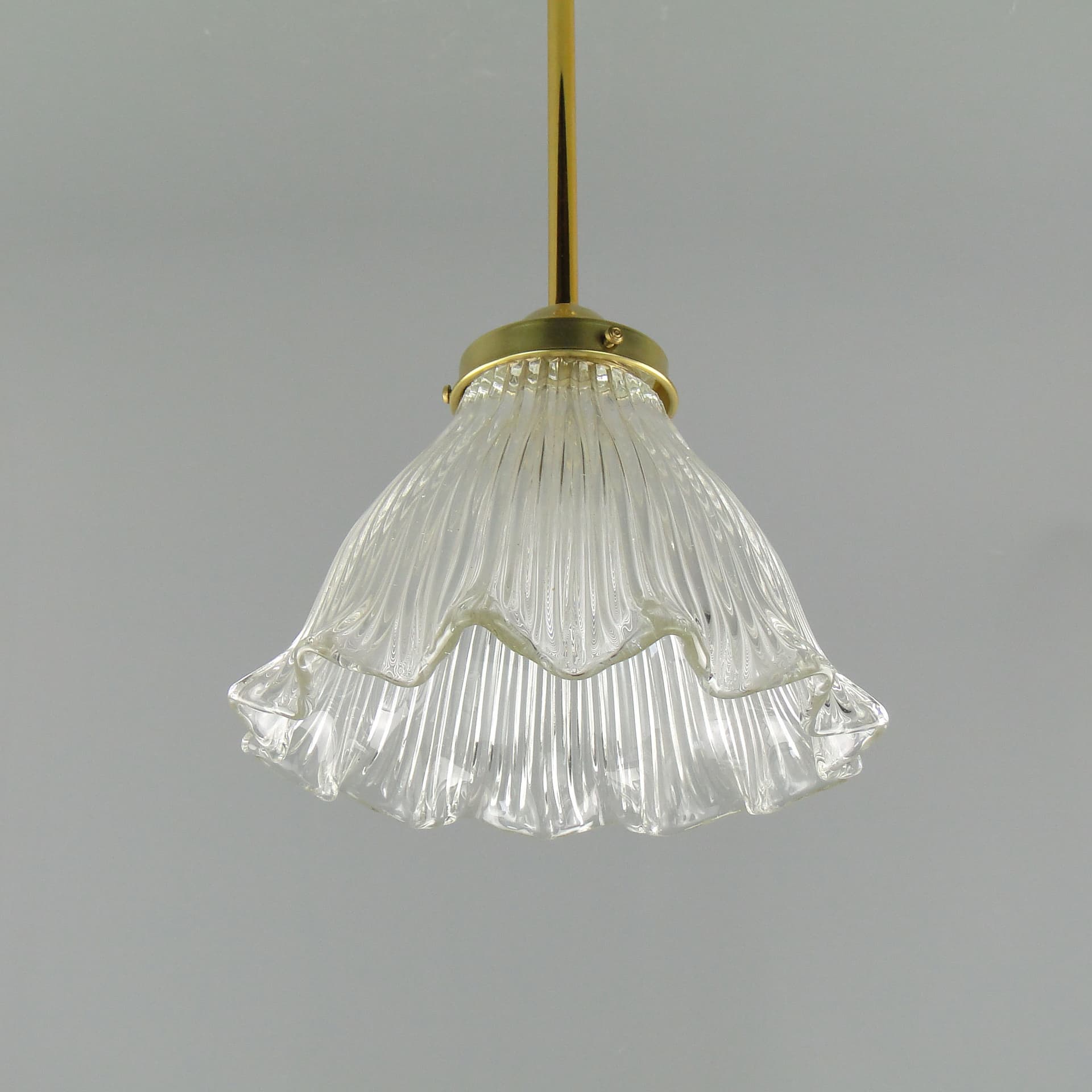 Pendant lamp Art Deco, transparent glass, Poland, 1920s. - 2605