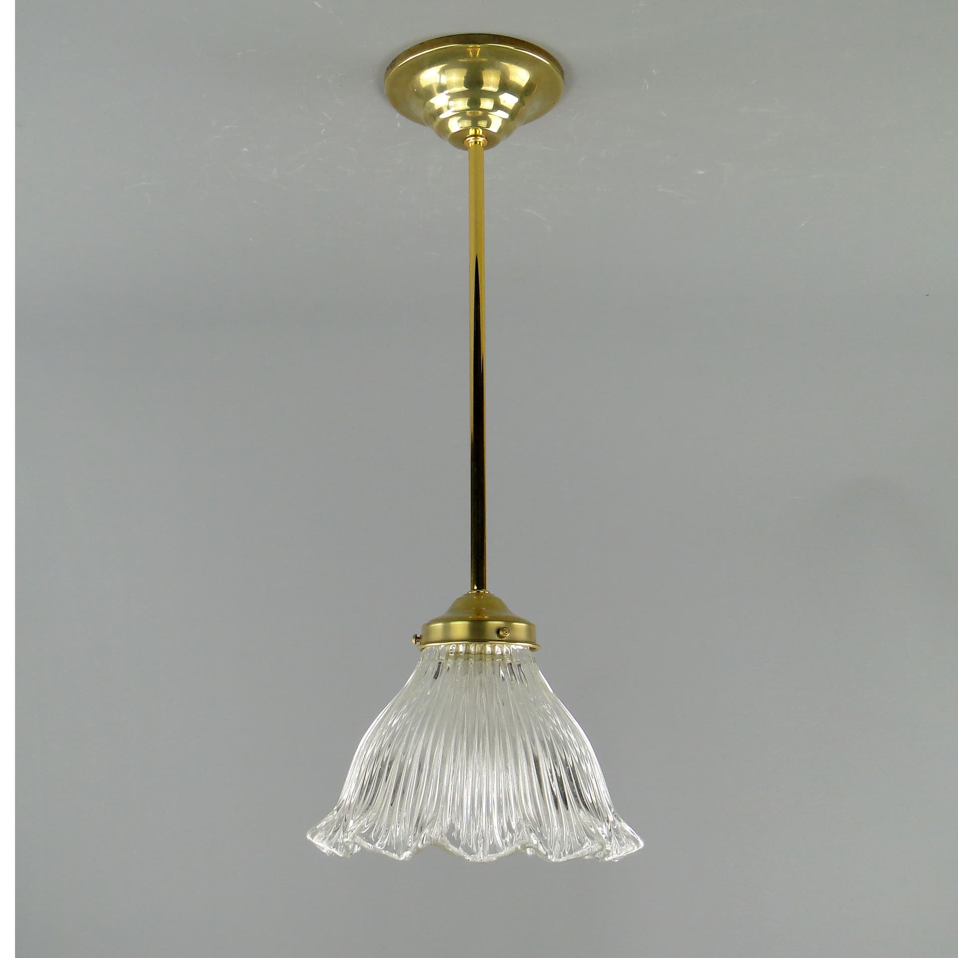 Pendant lamp Art Deco, transparent glass, Poland, 1920s. - 2603