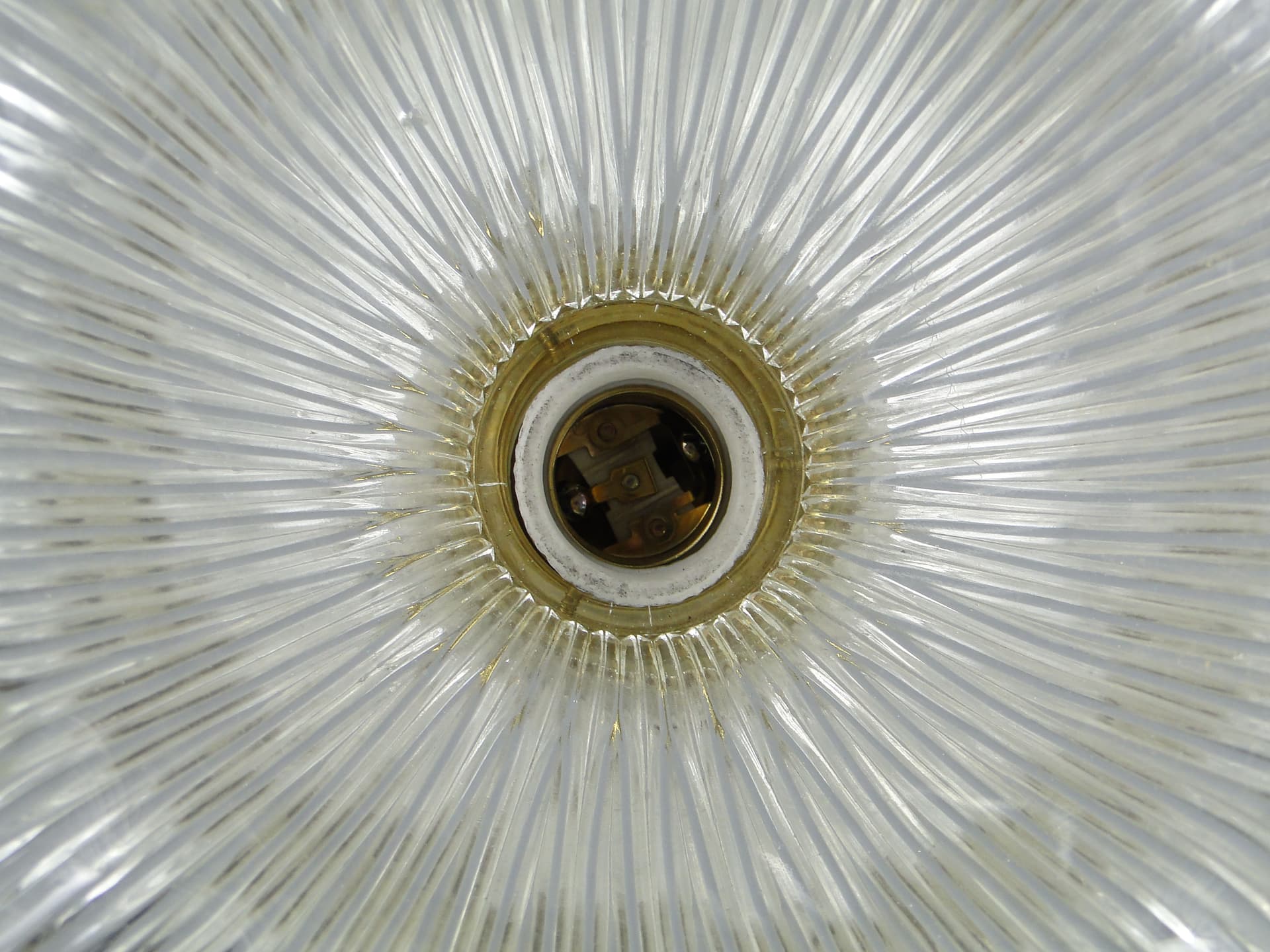 Pendant lamp Art Deco, transparent glass, Poland, 1920s. - 2611