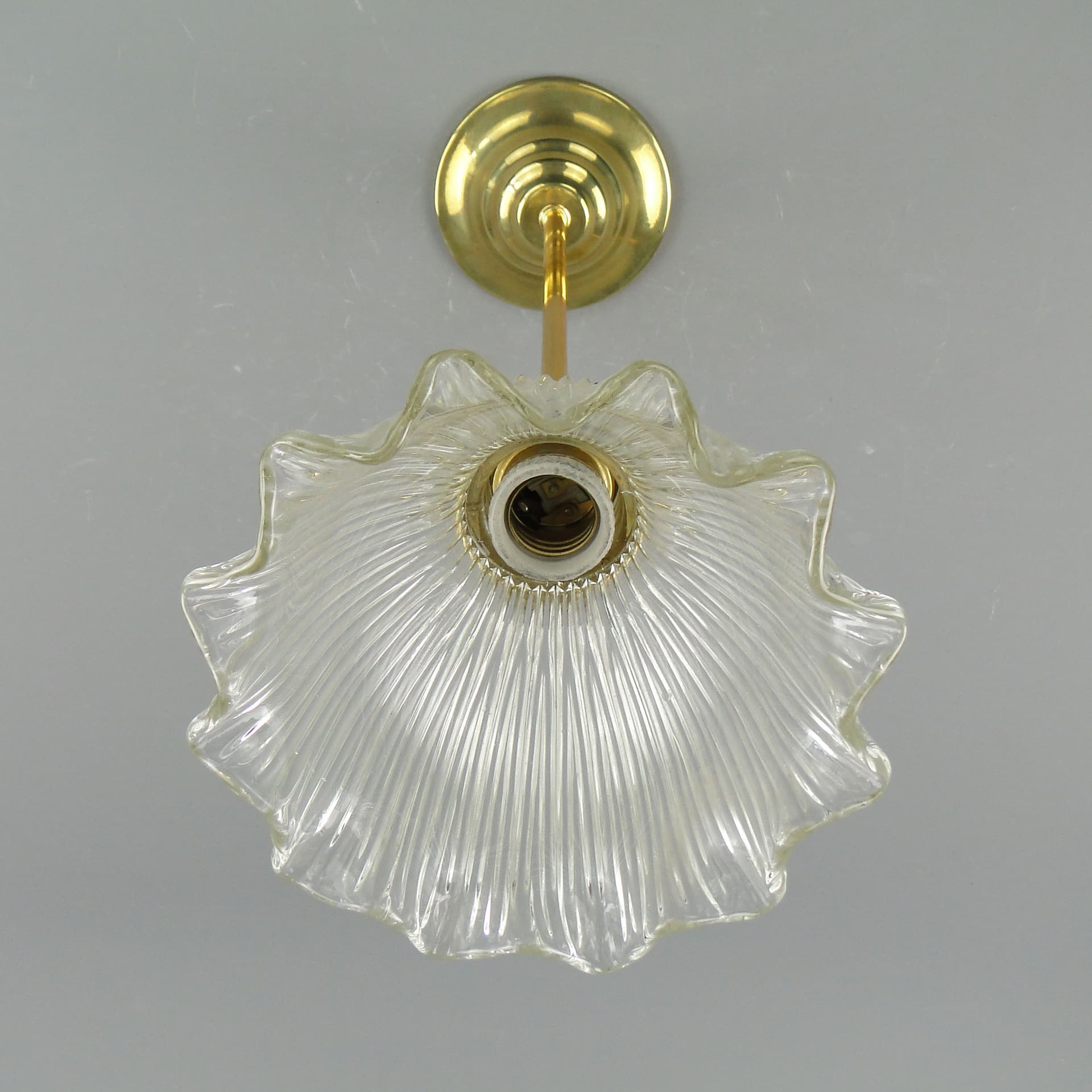 Pendant lamp Art Deco, transparent glass, Poland, 1920s. - 2610