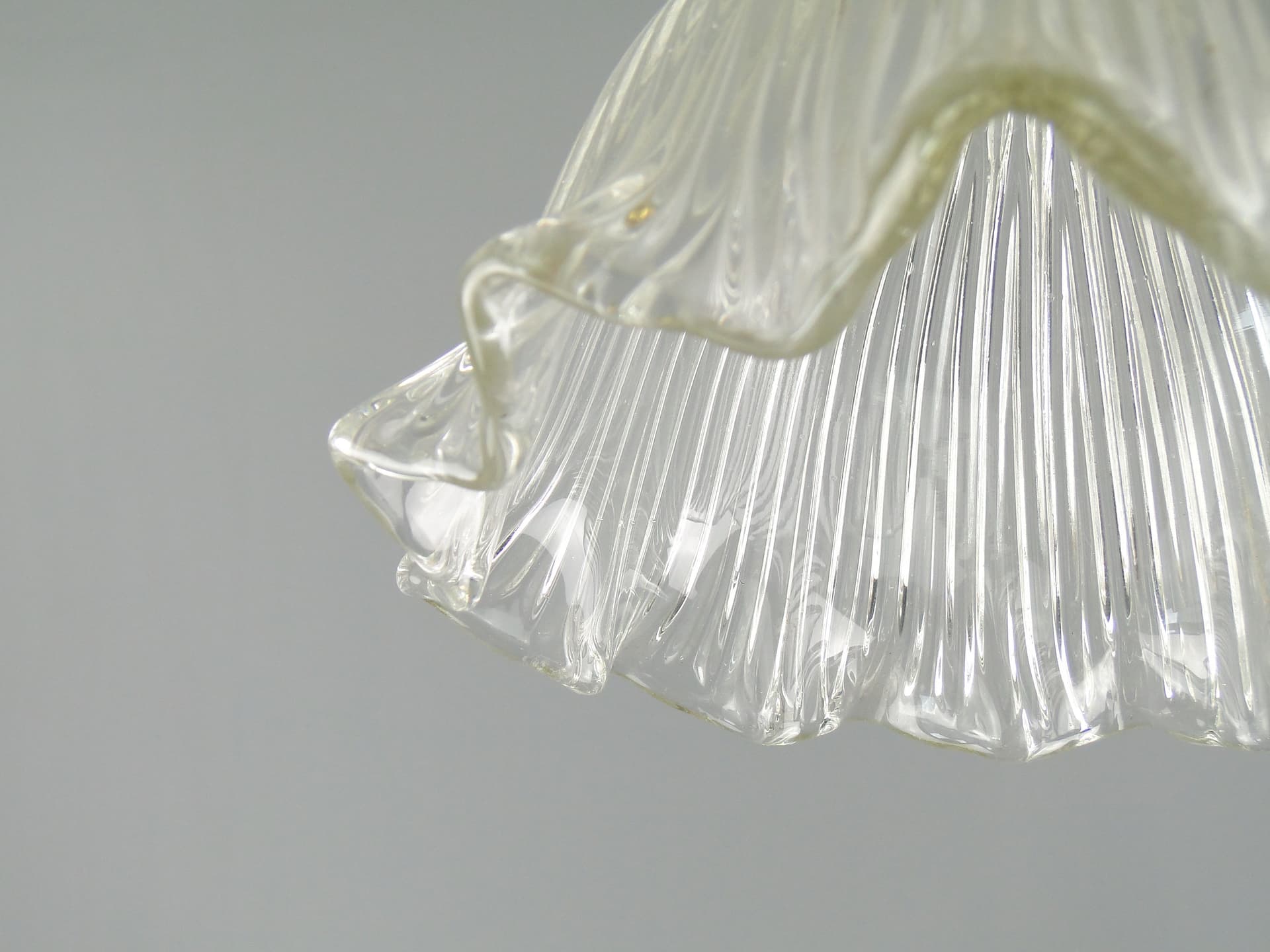 Pendant lamp Art Deco, transparent glass, Poland, 1920s. - 2608