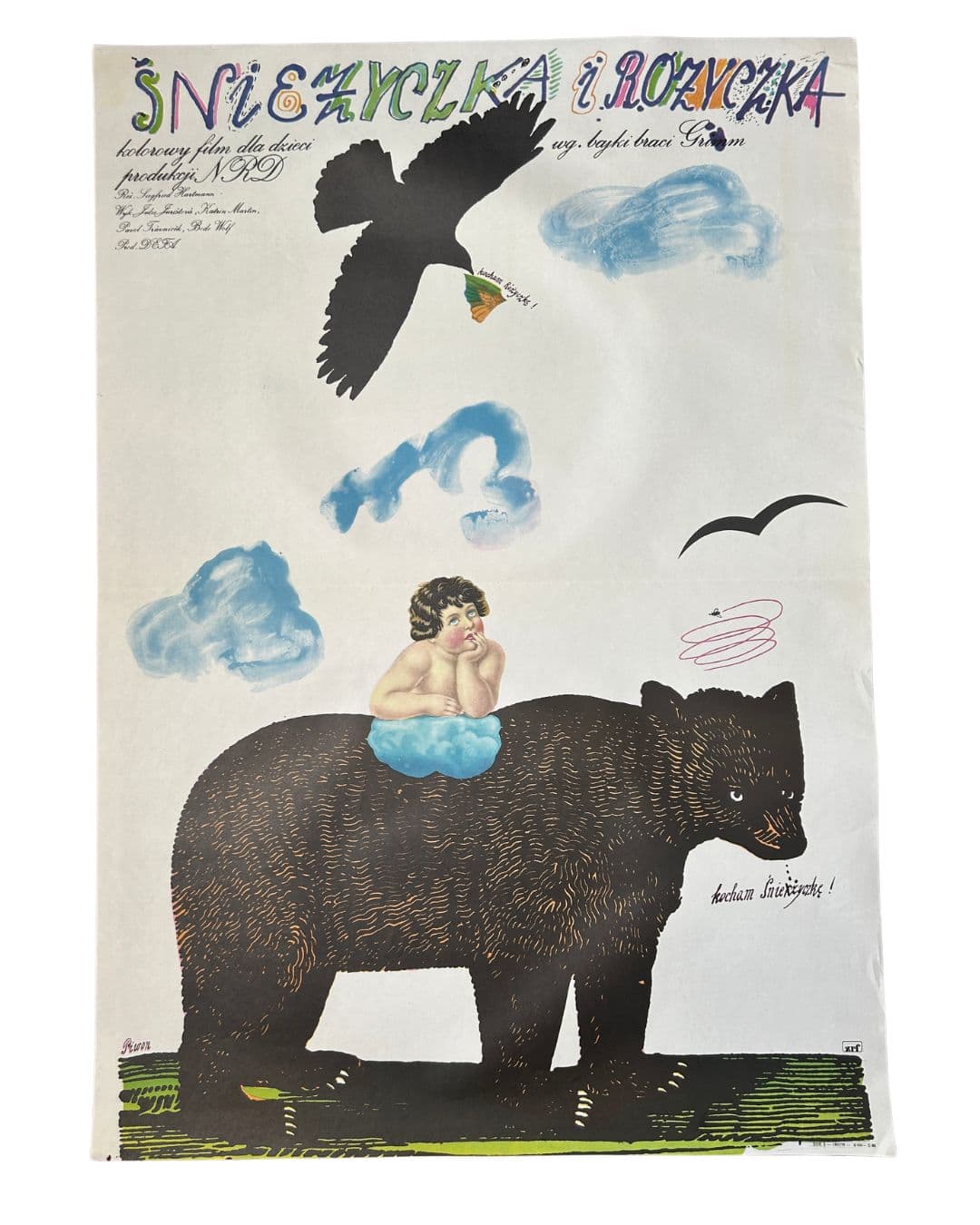 Film Poster Snow-White and Rose-Red, multicolor paper, by A. Piwoński, Poland, 1970s.