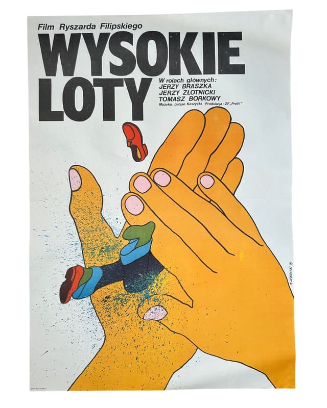 Film poster Wysokie Loty, multicolor paper, by M. Żbikowski, Poland, 1970s. - DIMENSION