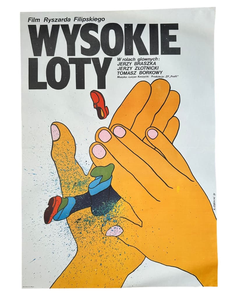 Film poster Wysokie Loty, multicolor paper, by M. Żbikowski, Poland, 1970s.