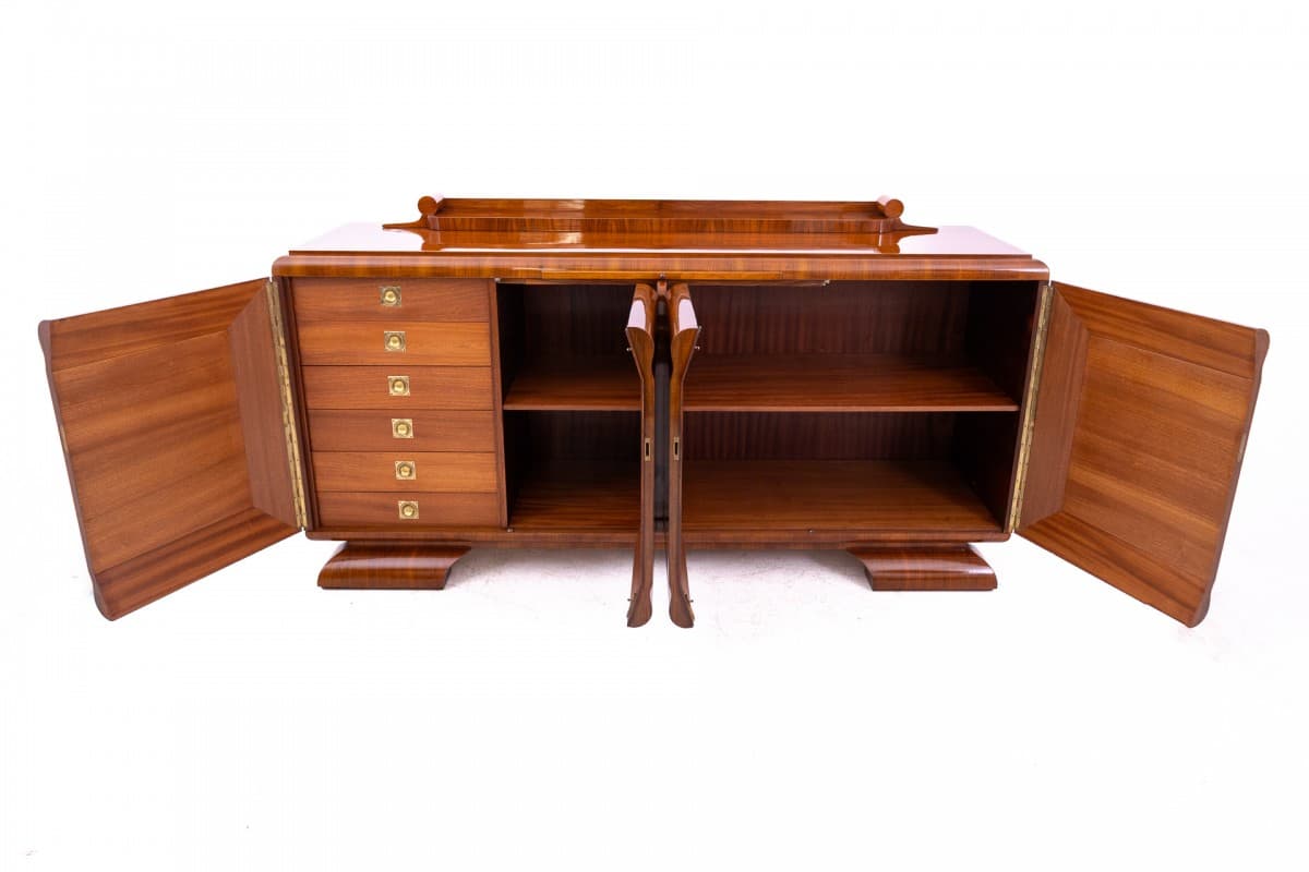 Bufet Art Deco, brązowy złoty, orzech, Niemcy, lata 20. - 325570