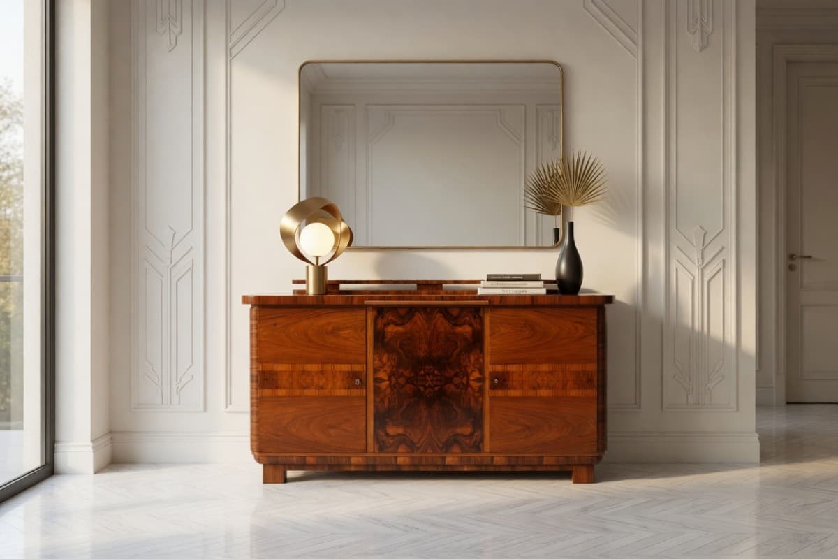 Sideboard Art Deco, brown, walnut, Poland, 1920s. - 325662
