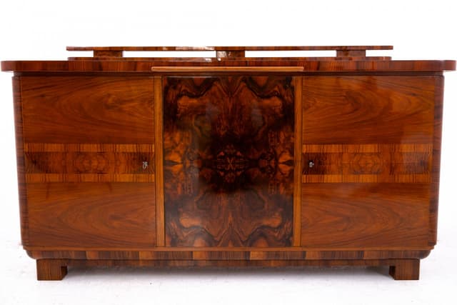 Sideboard Art Deco, brown, walnut, Poland, 1920s. - DIMENSION