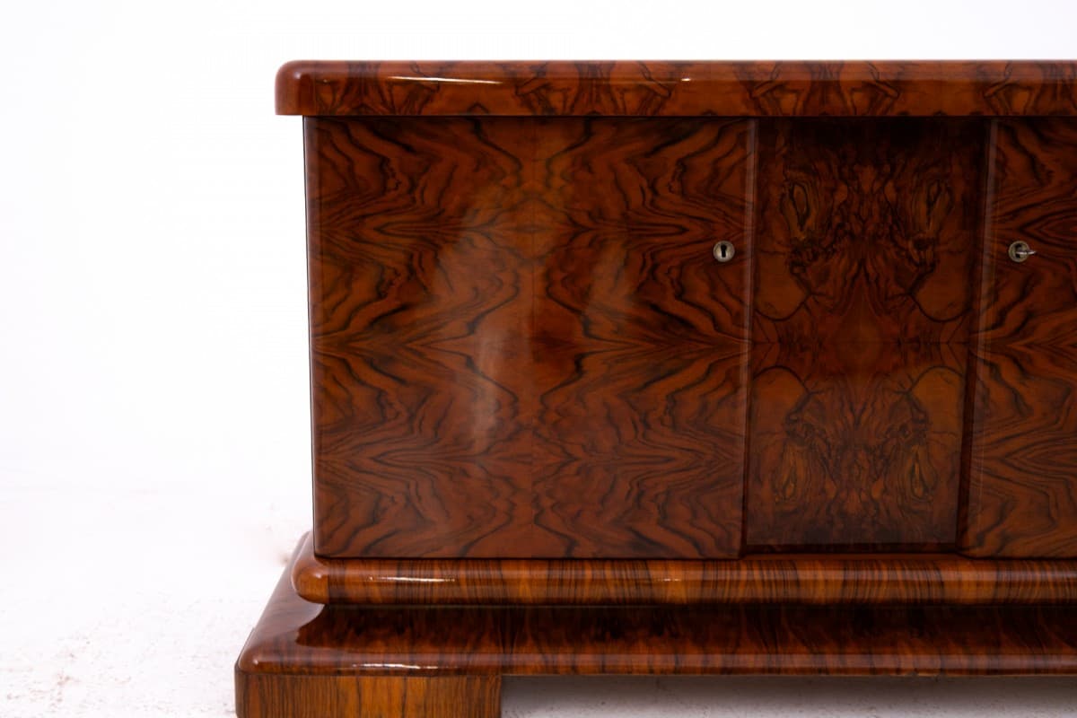 Sideboard Art Deco, brown walnut, Poland, 1930s - 325685