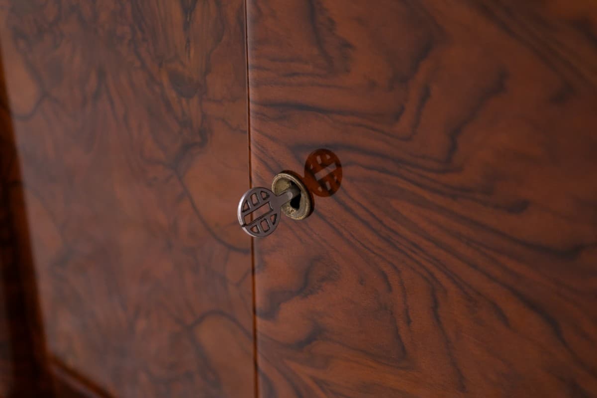 Sideboard Art Deco, brown walnut, Poland, 1930s - 325688