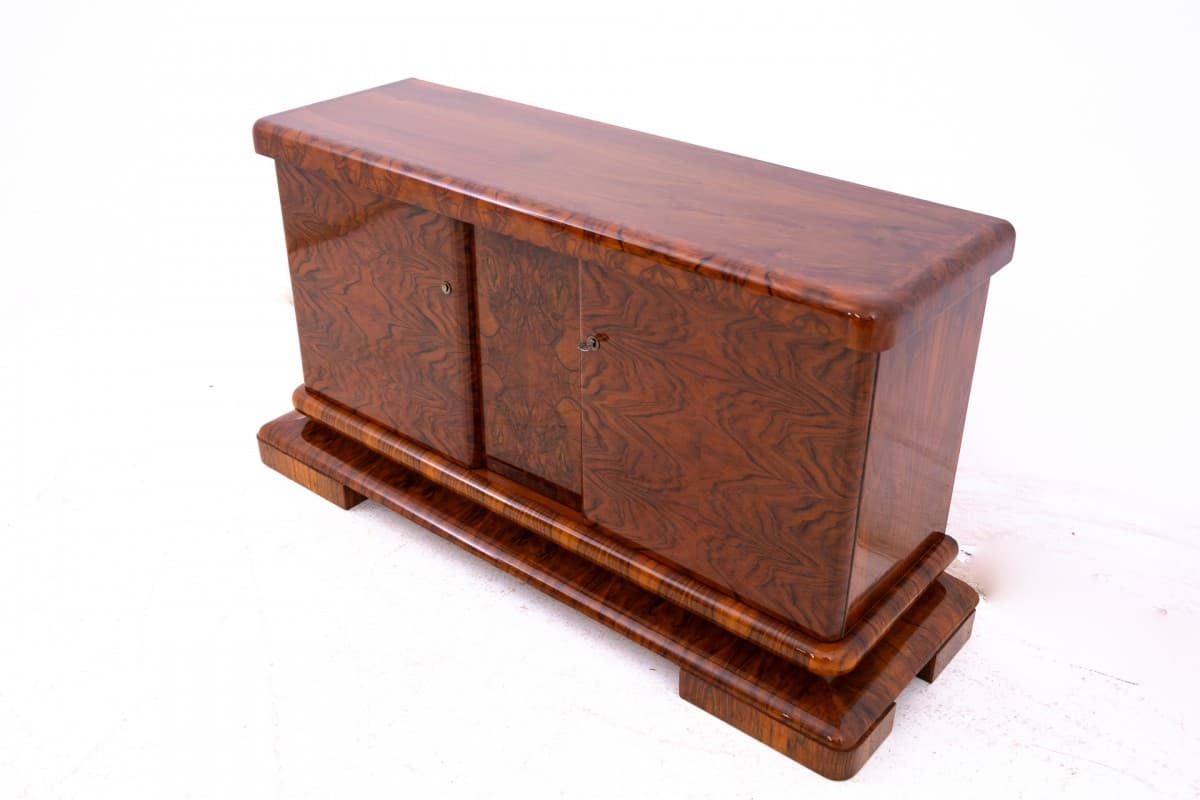 Sideboard Art Deco, brown walnut, Poland, 1930s - 325679
