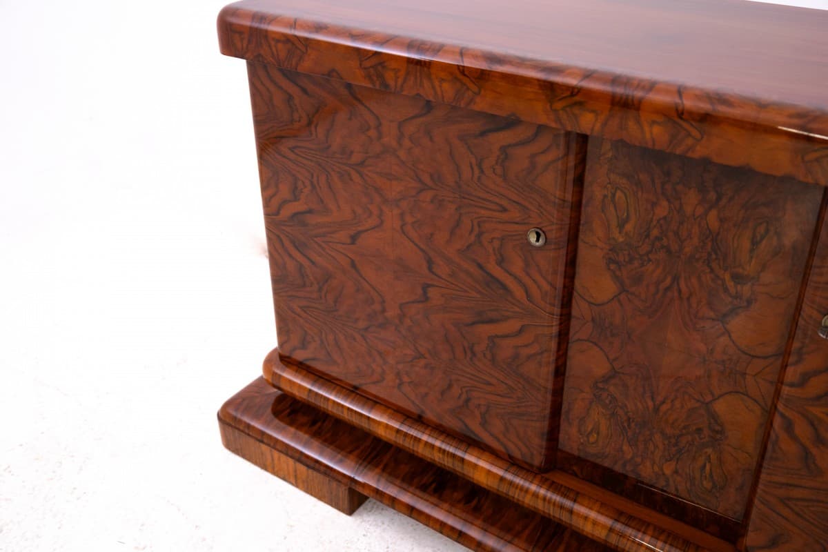 Sideboard Art Deco, brown walnut, Poland, 1930s - 325684