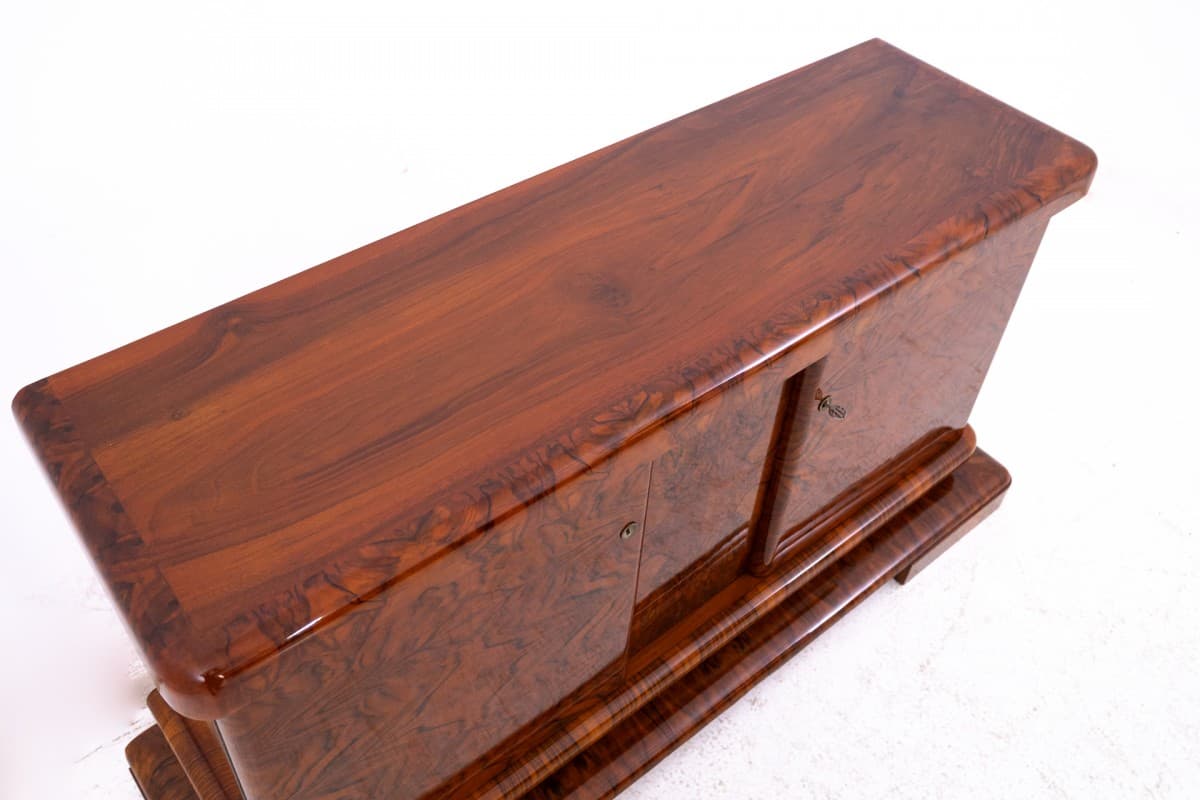 Sideboard Art Deco, brown walnut, Poland, 1930s - 325681