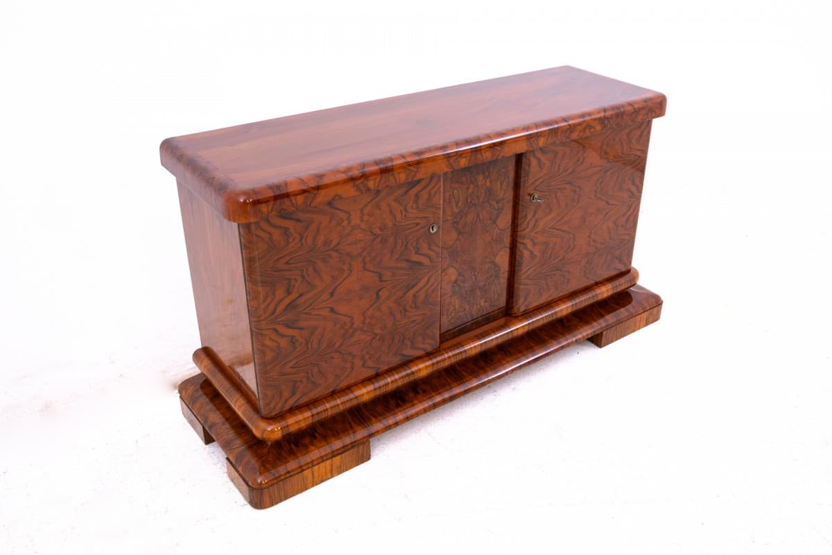 Sideboard Art Deco, brown walnut, Poland, 1930s - 325678