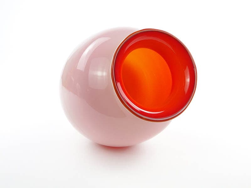 Vase Cyntia, pink soda-lime glass, by Z. Horbowy, Huta Szkła Inwald, Poland, 1970s. - 325739