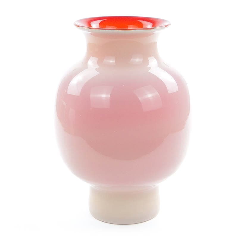 Vase Cyntia, pink soda-lime glass, by Z. Horbowy, Huta Szkła Inwald, Poland, 1970s. - 325734