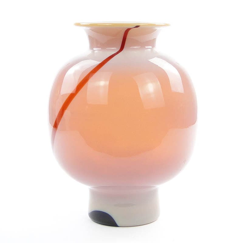 Vase Cyntia, pink colored soda-lime glass, by Z. Horbowy, Huta Szkła Inwald, Poland, 1970s. - 325743