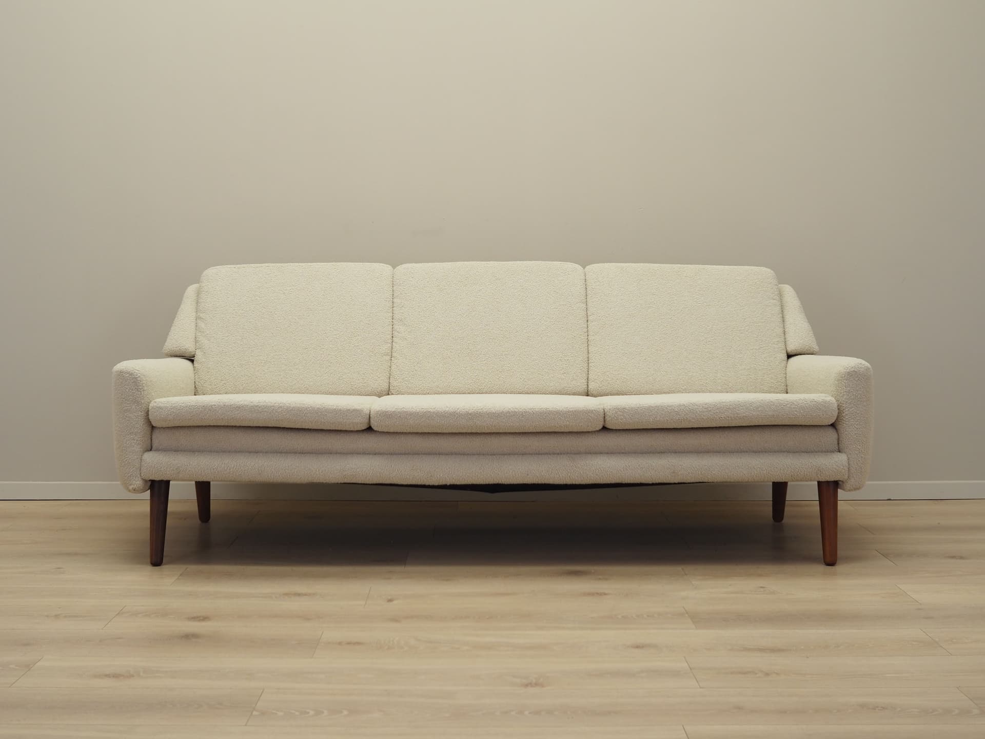 Sofa, beige boucle, rosewood, Denmark, 1970s - 66378