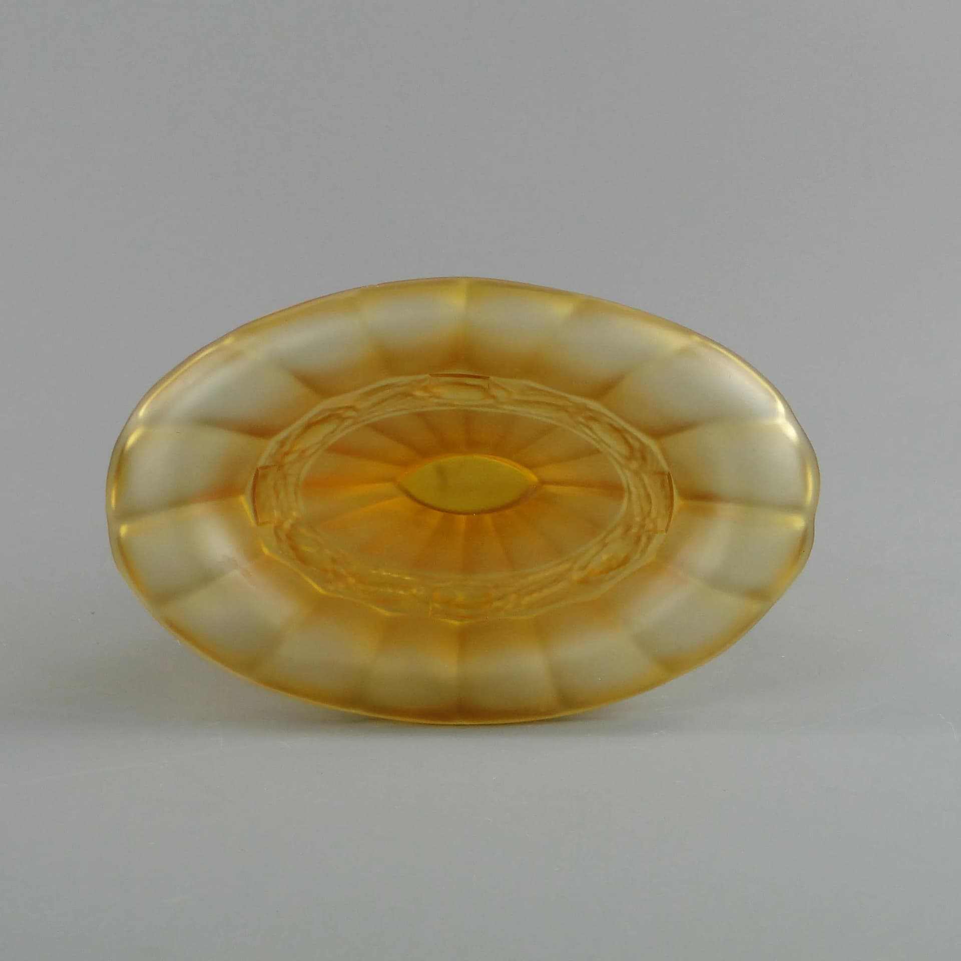 Wazon Art Deco, żółty, szkło, Polska, lata 30. - 24526