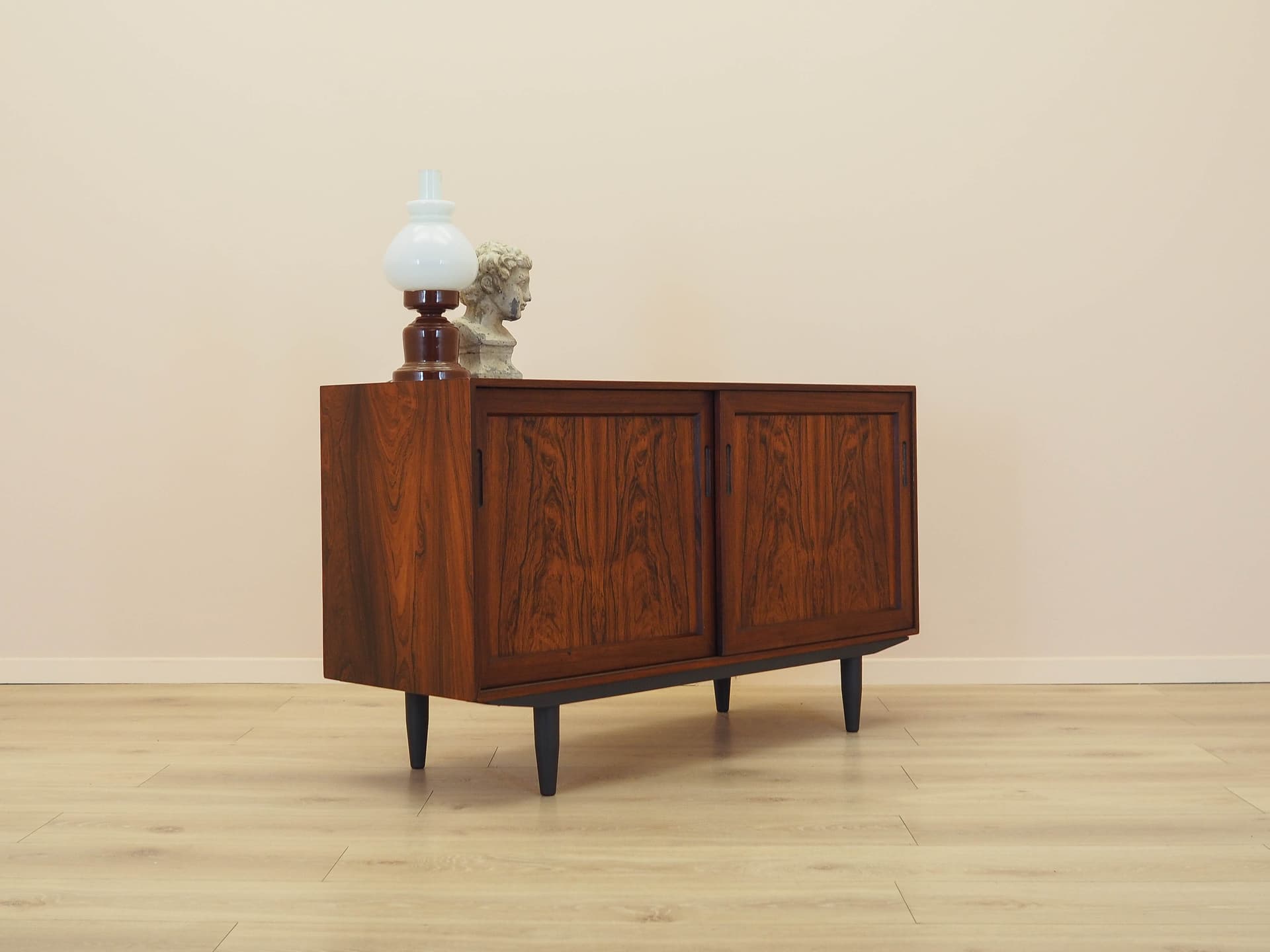 Cabinet, brown rosewood, black wood, Denmark, 1970s. - 326018