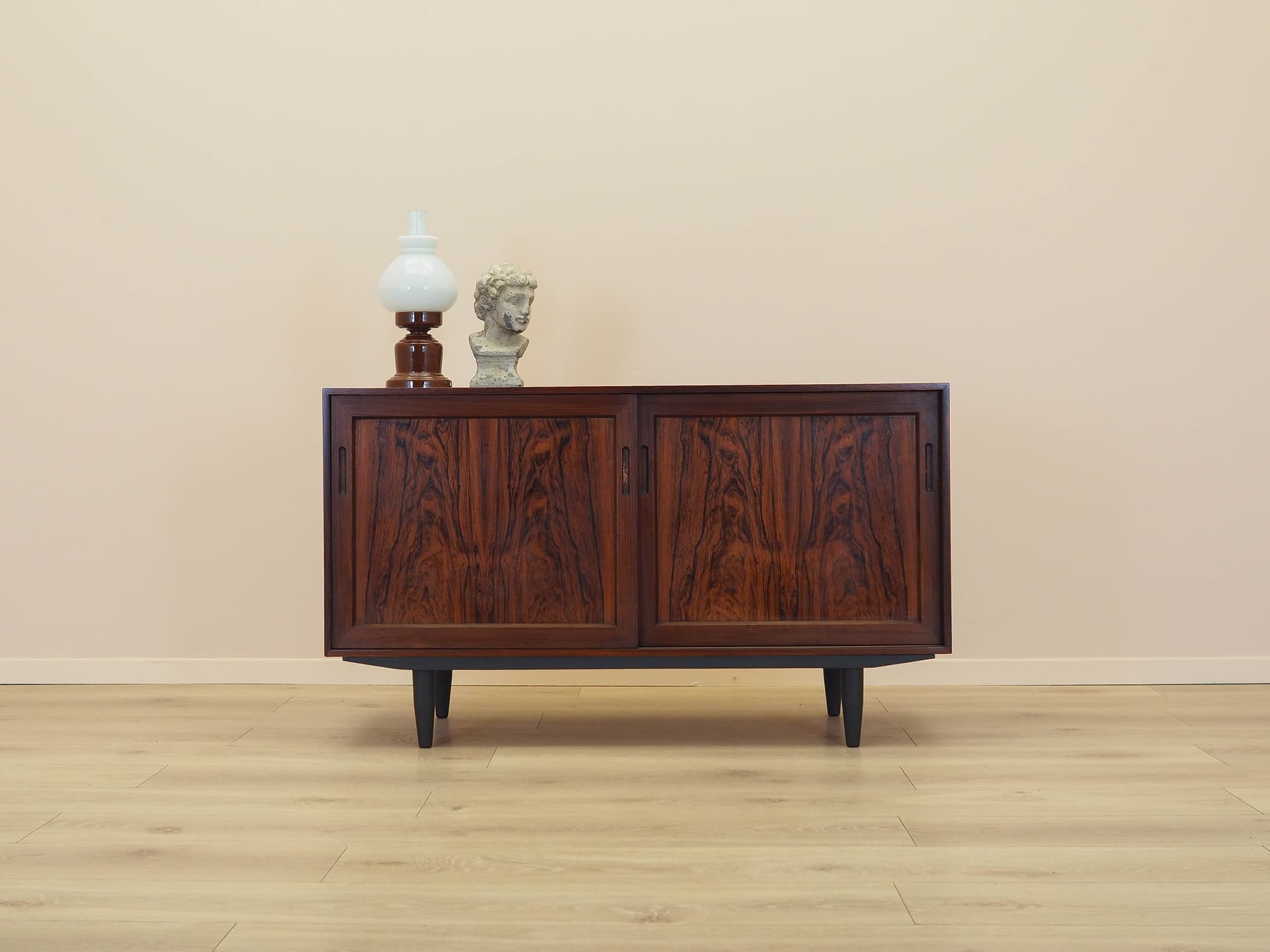 Cabinet, brown rosewood, black wood, Denmark, 1970s. - 326015
