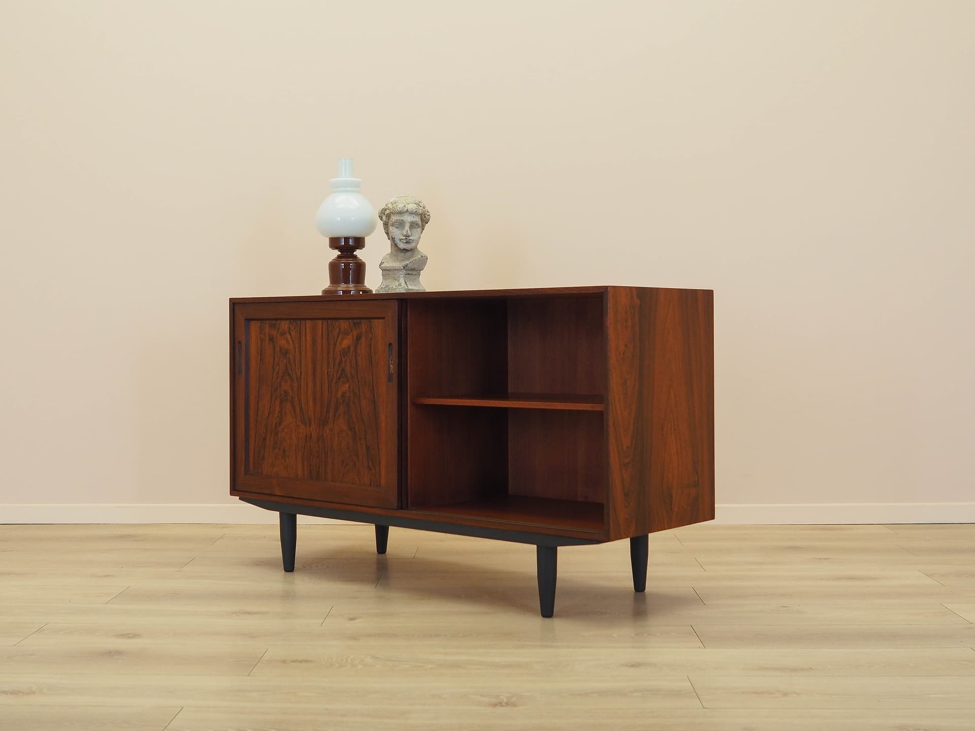 Cabinet, brown rosewood, black wood, Denmark, 1970s. - 326017