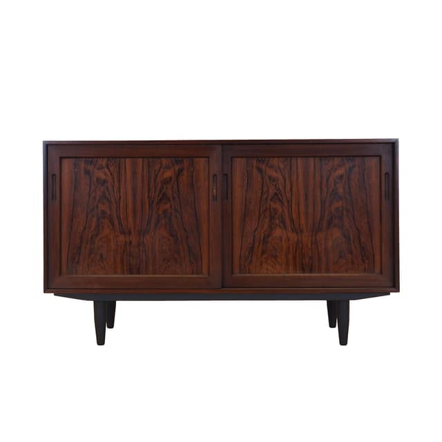 Cabinet, brown rosewood, black wood, Denmark, 1970s. - DIMENSION