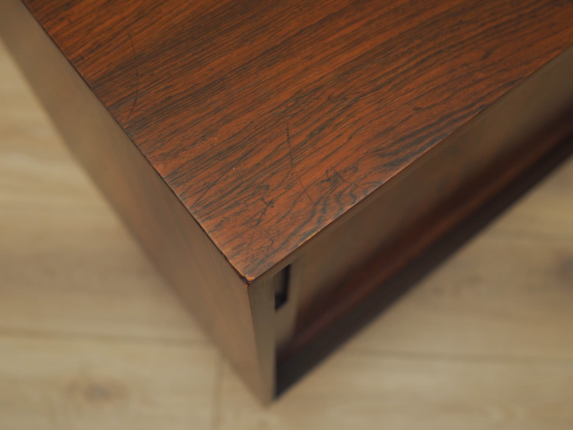 Cabinet, brown rosewood, black wood, Denmark, 1970s. - 326020