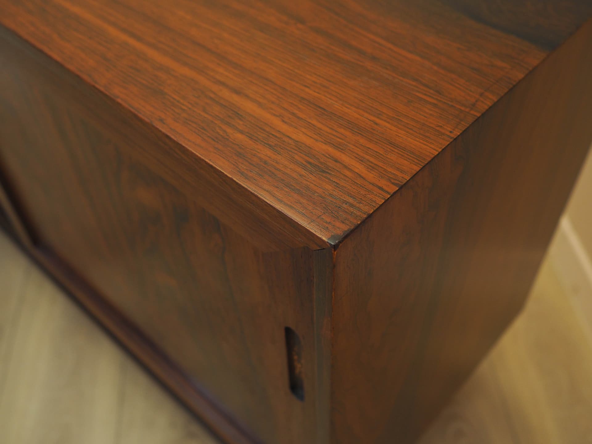 Cabinet, brown rosewood, black wood, Denmark, 1970s. - 326024