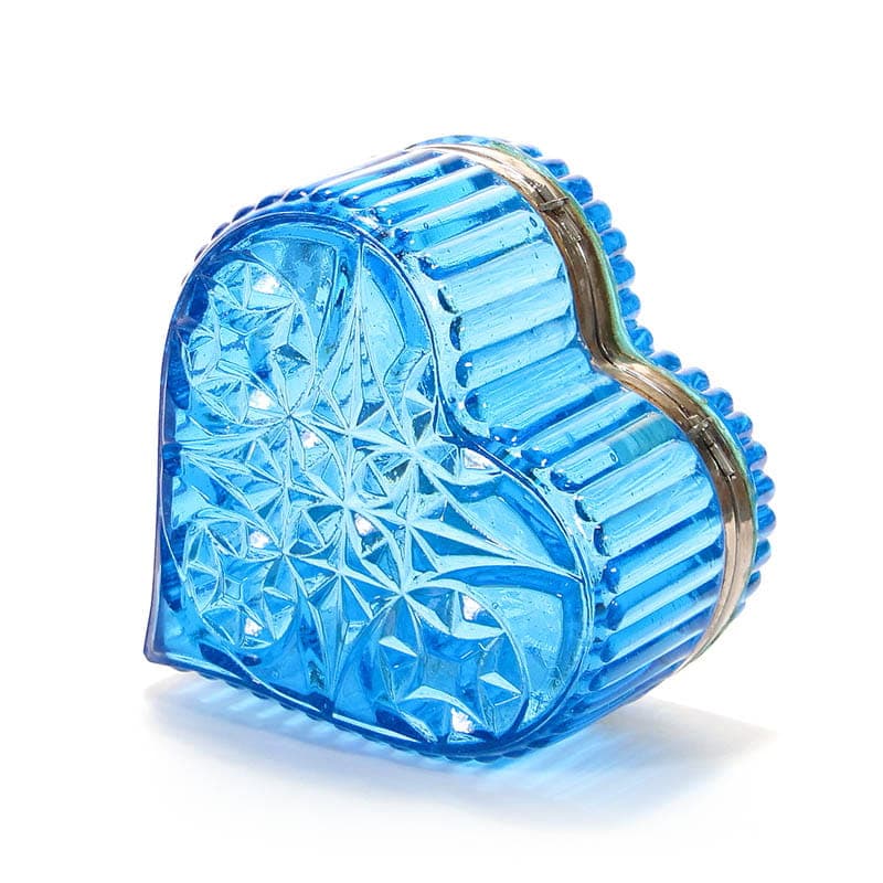 Tea Caddy, blue glass, silver metal, Europe, early 20th c. - 326091