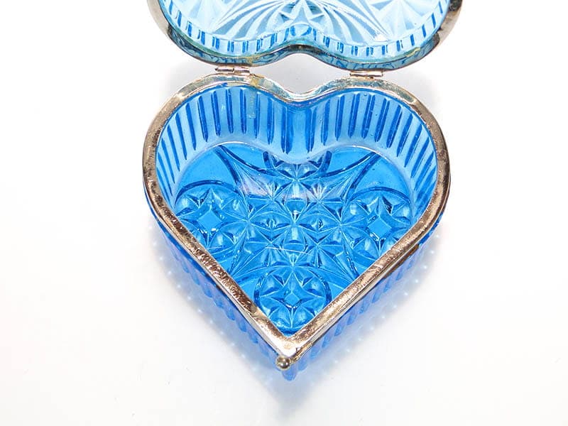 Tea Caddy, blue glass, silver metal, Europe, early 20th c. - 326095