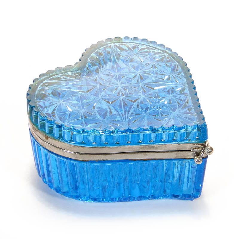 Tea Caddy, blue glass, silver metal, Europe, early 20th c. - 326089