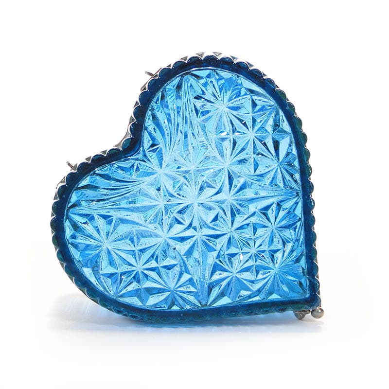 Tea Caddy, blue glass, silver metal, Europe, early 20th c. - 326092