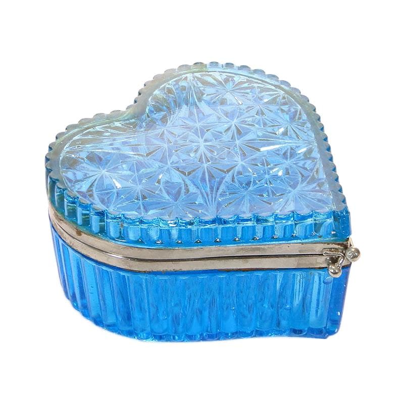 Tea Caddy, blue glass, silver metal, Europe, early 20th c.