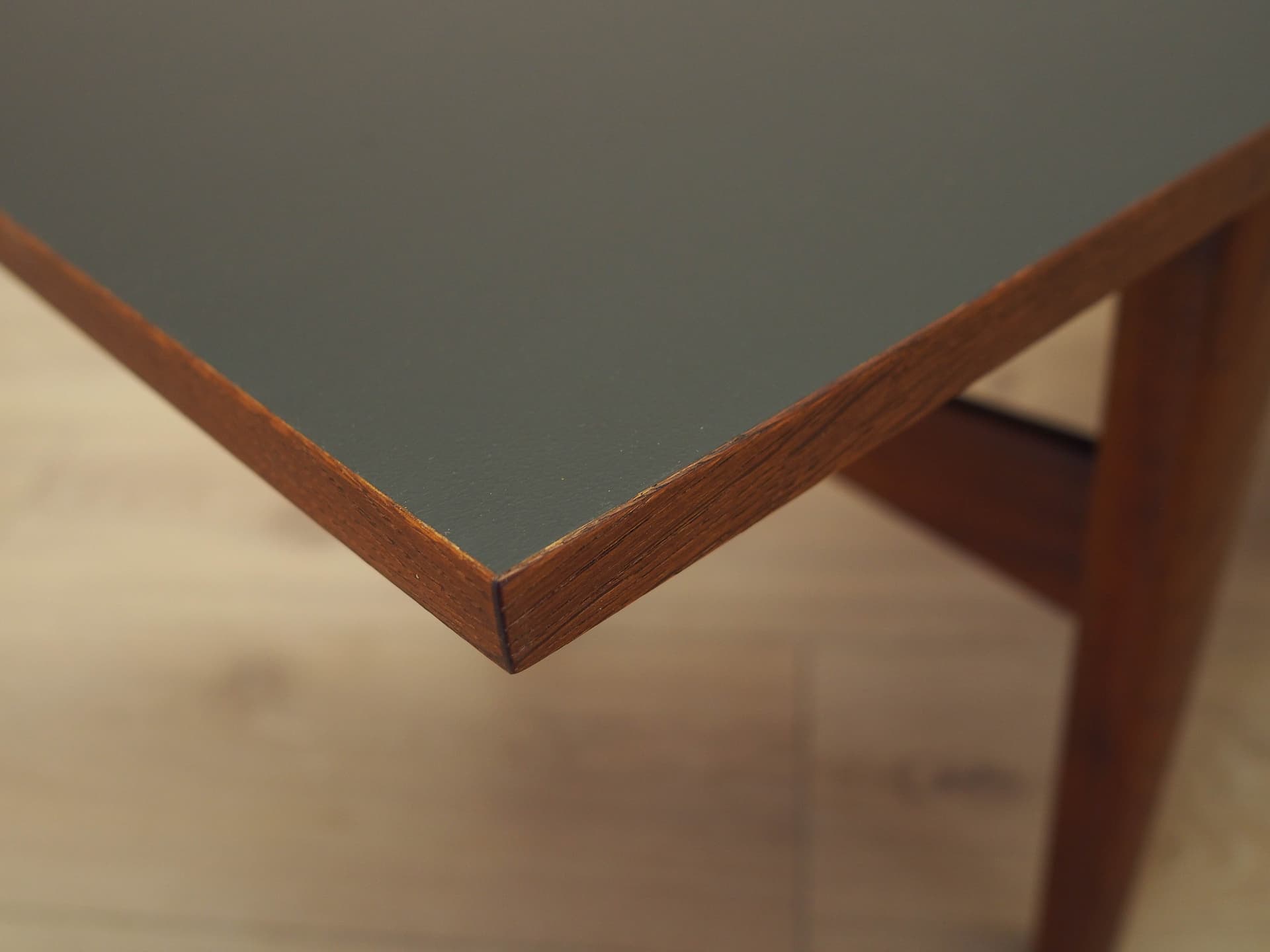 Lowboard, brown teak, black laminate top, Denmark, 1970s. - 326104
