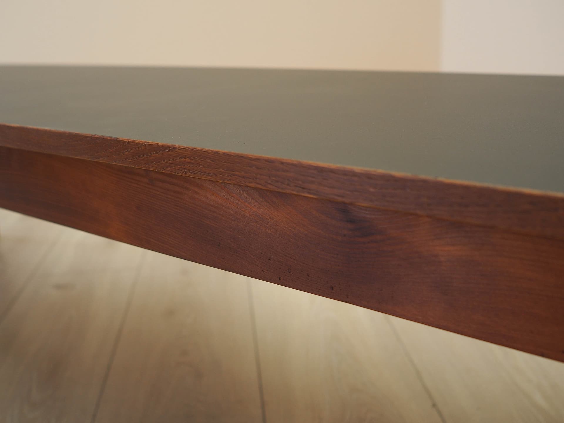 Lowboard, brown teak, black laminate top, Denmark, 1970s. - 326106