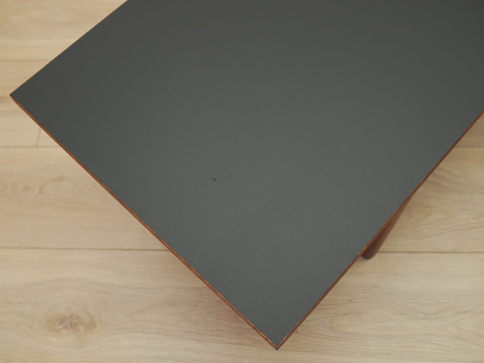 Lowboard, brown teak, black laminate top, Denmark, 1970s. - 326103